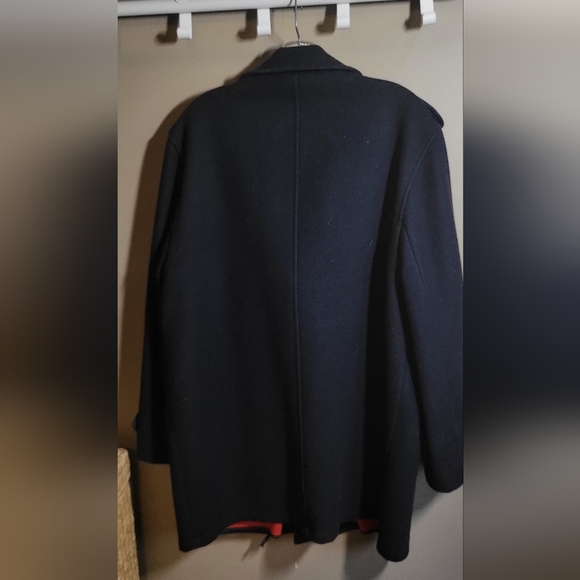 Vintage London Fog Mens Wool Pea  Coat Double Breasted Navy Blue Size 44R - Picture 5 of 9